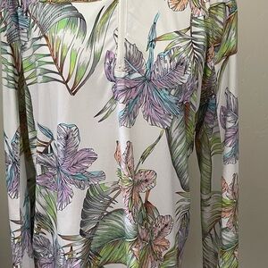 Tribal Sport Leaf Print Top